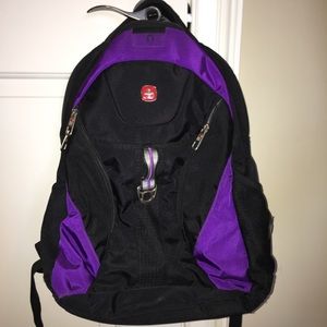 Purple and Black Swiss Gear Backpack